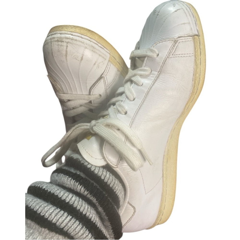 VTG White Leather ADIDAS Mens 7.5 Preppy Forest Gump Shell Toe Unisex Sneakers